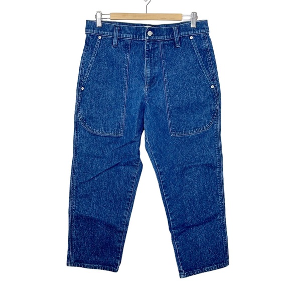 J. Crew High Rise Patch Pocket Straight Leg Jeans Indigo Women’s Size 30